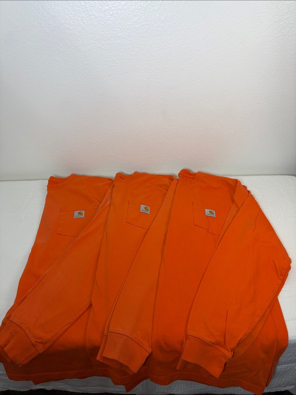 Carhartt Men’s Original Fit Orange Long Sleeve Pocket Large Tall